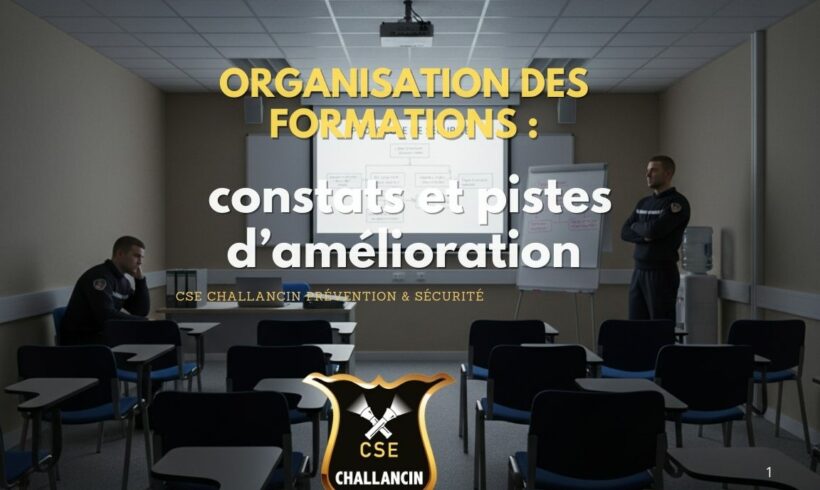 Organisation des formations Organisation des formations
