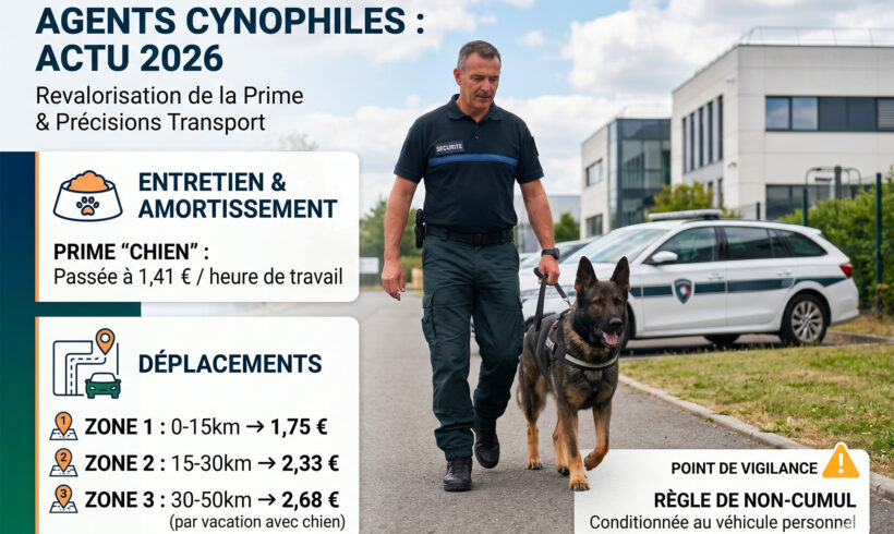 Agents cynophiles : revalorisation de la prime et nouvelles précisions transport